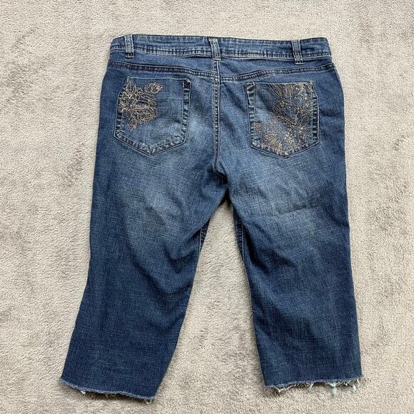 Lei Jeans Junior 13 Jort Blue Embroidered Back Pocket Denim‎ - Picture 2 of 7